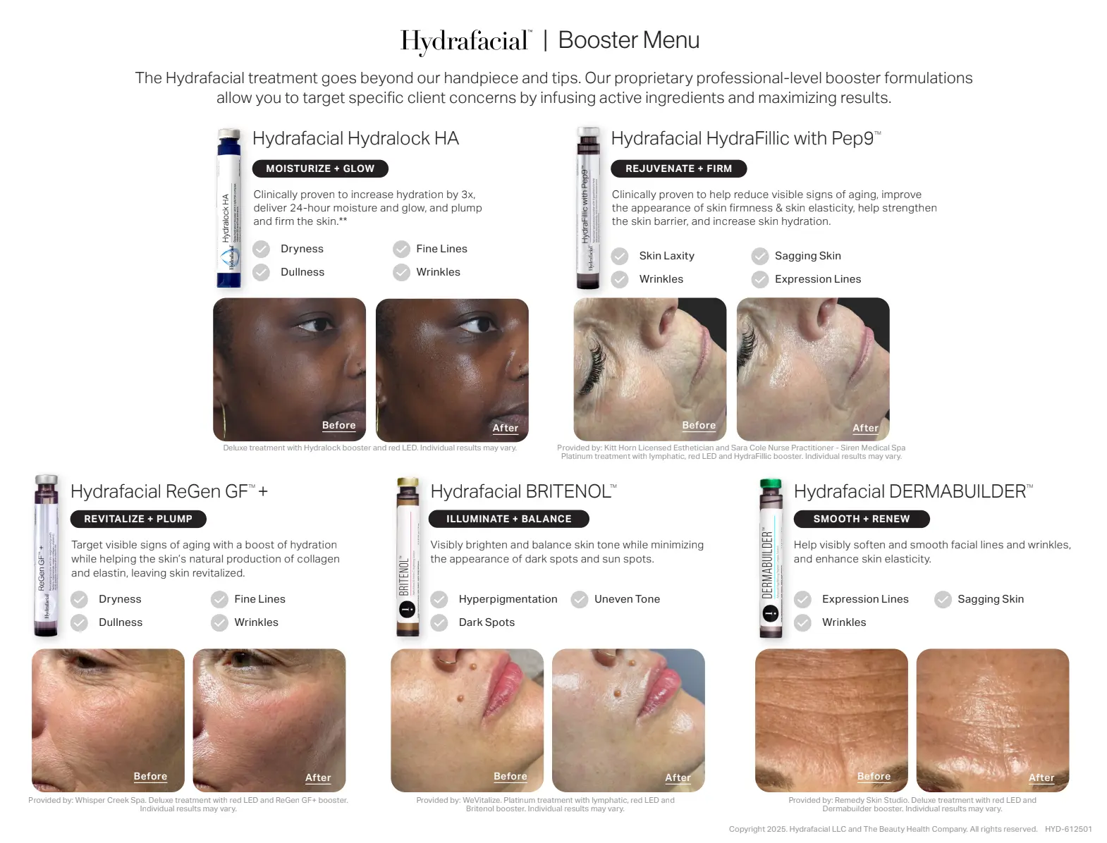 hydrafacial menu at restorative health of Colorado in golden, co