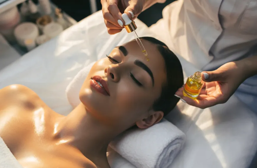 Facial treatment at restorative health of Colorado